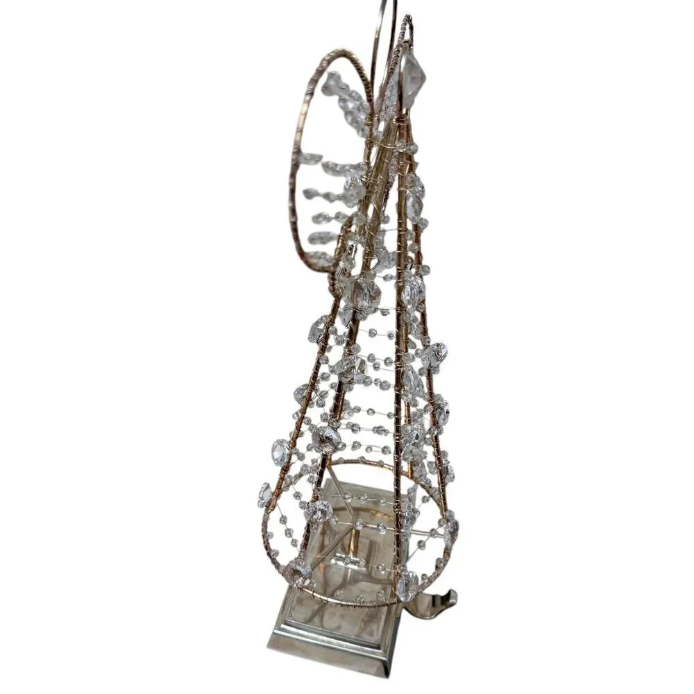 POTTERY BARN Angel Christmas Stocking Holder XL Crystal Metal Holiday Decor